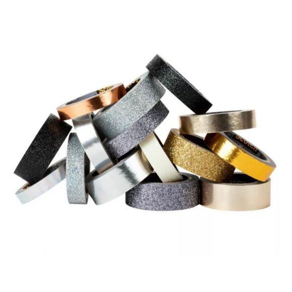 Scotch 15pk Washi Tape: Gold & Glitter Adhesive for Art & Stationery - Picture 5 of 9